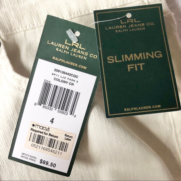 NEW LRL Ralph Lauren Jeans Size 4 Colony WHiTE Slim NWT - Picture 5 of 12